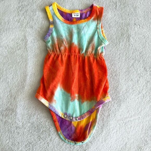 Pat Pat Baby Girls Tie Dye Tank Top Bodysuit - Picture 4 of 6